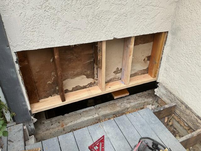 Damaged Framing Exposed and Replaced