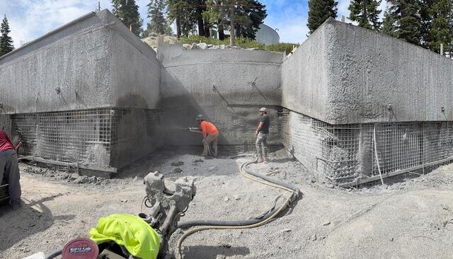 Shotcrete Application on Lower Wall Section