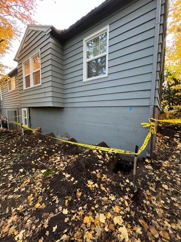 Foundation Footings Exposed