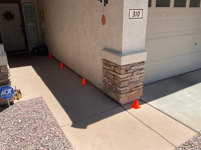 Pre-Repair Walkway Marked for Lift