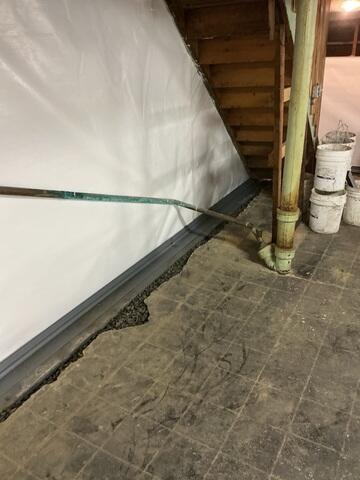 Interior Drainage System Installed