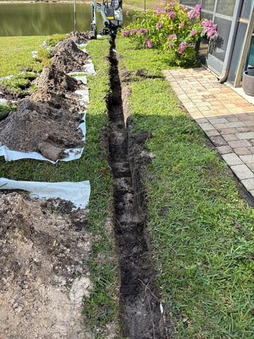 Excavating Trench for Drainage System
