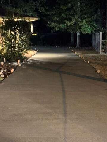 Poured and broom finished.