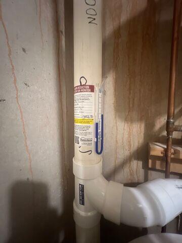 Radon System Manometer and Vent Piping