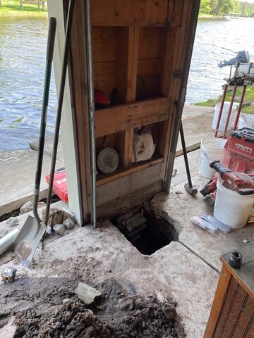 During Helical Pier Install