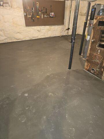 New Concrete Basement Floor with WaterGuard