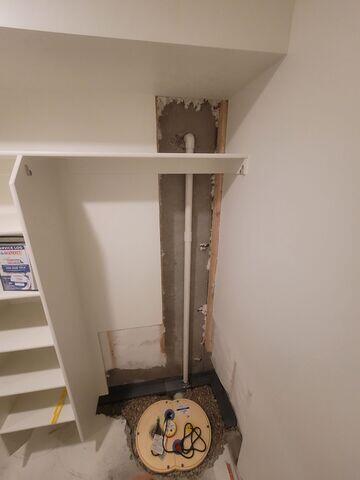 During Installation - TripleSafe, WaterGuard, Exterior Discharge Line