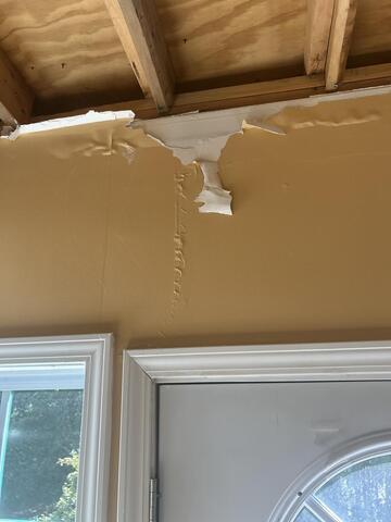 Water Leak Causes Water Spots, Paint Bubbling, and Discoloration