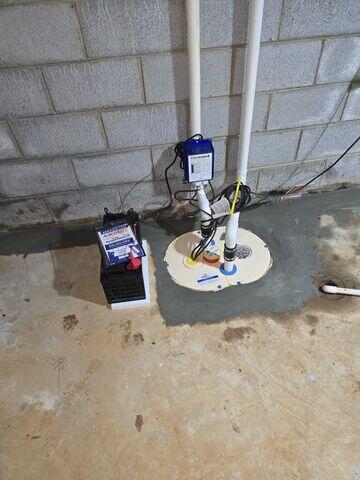Primary Sump Pump and Battery Backup Installed in Hillsborough, NC