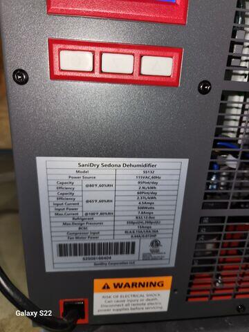 Sedona SaniDry Dehumidifier