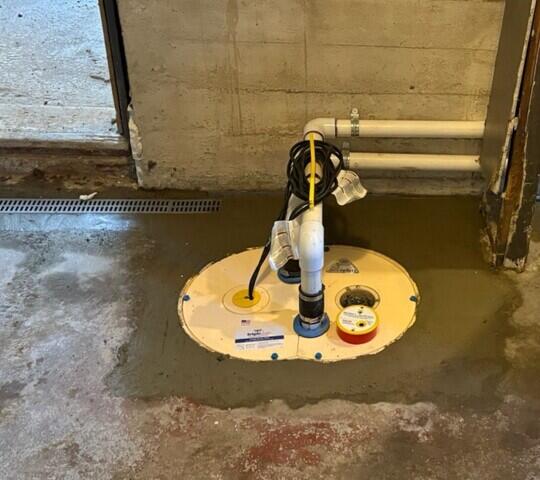 TrenchDrain Grated Basement Drain & TripleSafe Sump Pump