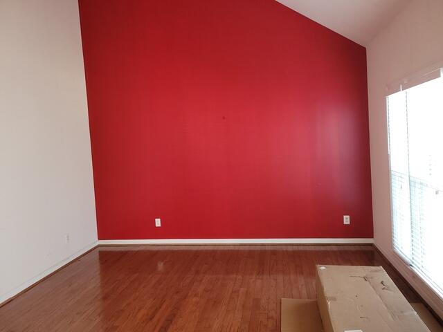 Newly painted bedroom wall