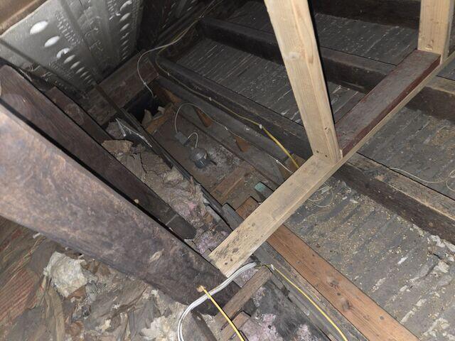 Rotted and Settled Insulation