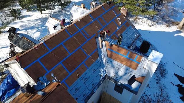 Seams Are Taped and Ice and Water Shield Is Installed