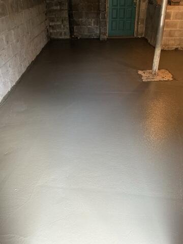 New Basement Slab with WaterGuard Drainage System