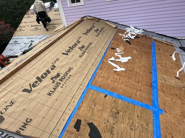 Seams Are Taped and Ice and Water Shield Is Installed