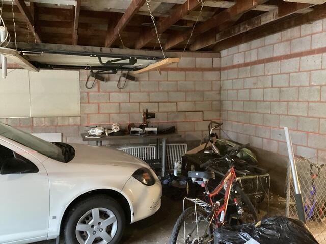 Interior Garage Area Affected by Foundation Settlement