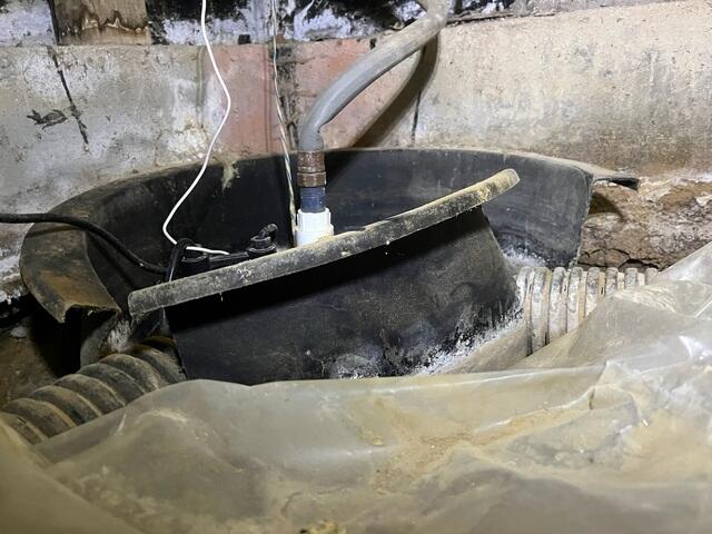 Before Installation - Broken Sump Pump