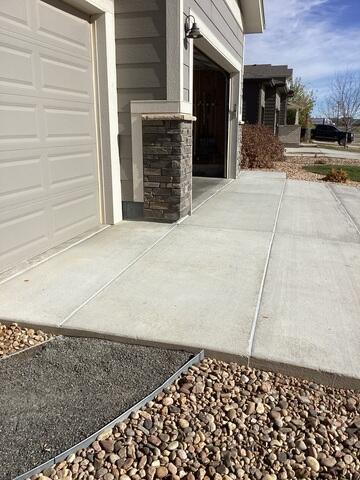After concrete repair on driveway