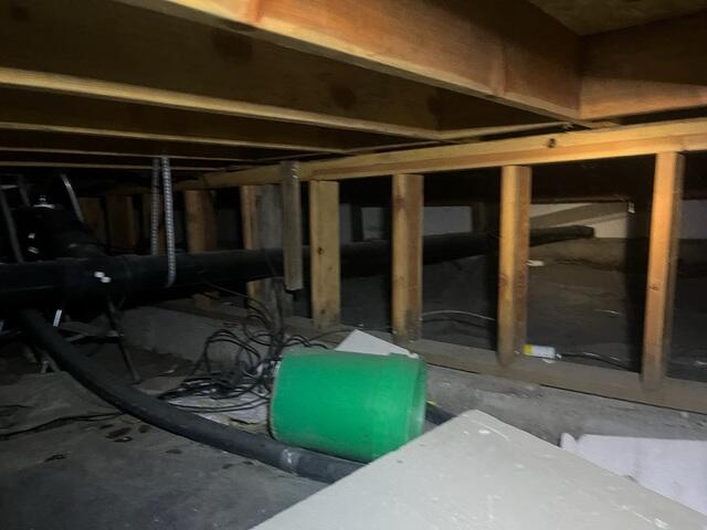 Before Installation - Moldy, Dirty Crawl Space