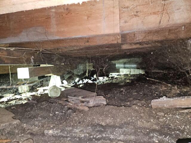 Before Installation - Dirty, Nasty Crawl Space