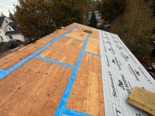 Seams Are Taped and Ice and Water Shield Is Installed