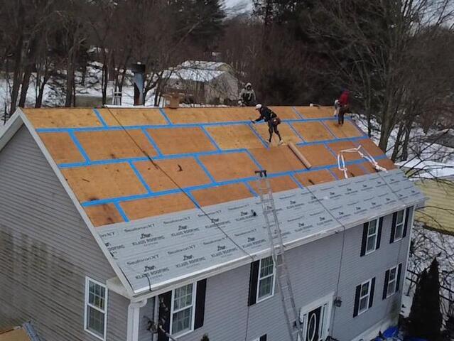 Seams Are Taped and Ice and Water Shield Is Installed