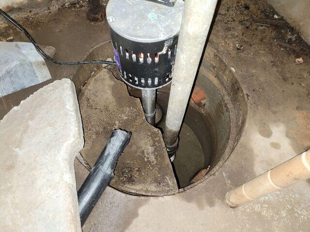 Before: Existing Sump Pump