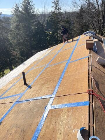 Seams Are Taped and Ice and Water Shield Is Installed