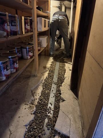 Basement Drain Channel Installed for Sump Pump System - Salt Lake City, UT