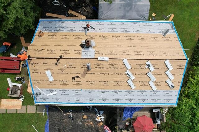 Underlayment Completed & Drip Edge Flashing Installed