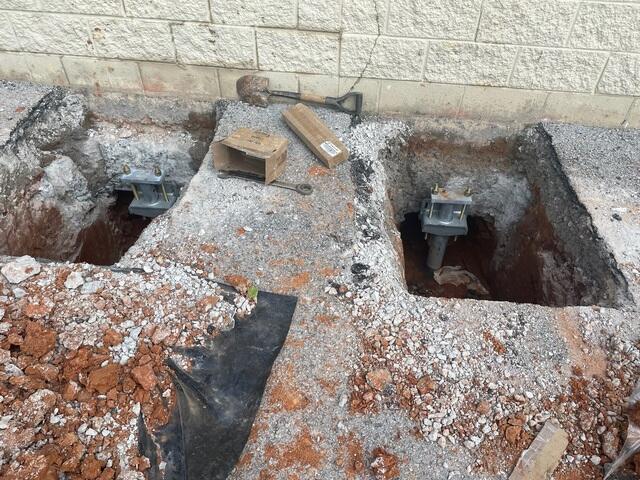 Piers Going Into the Ground