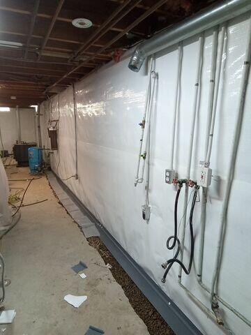 CleanSpace® Vapor Barrier Installed Over CarbonArmor® Wall Reinforcing System