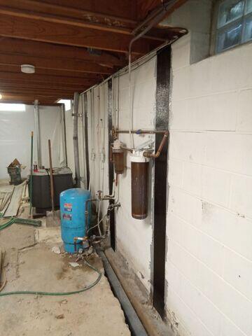 Beginning of Waterproofing and Foundation Repair Installation