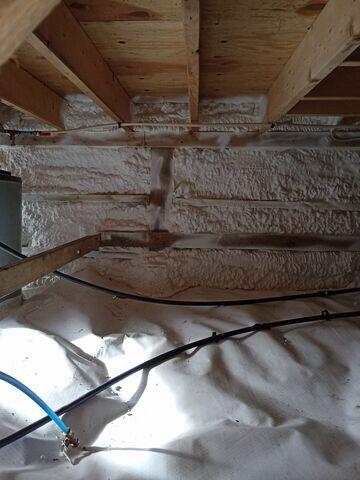 New Spray Foam Insulation & Vapor Barrier