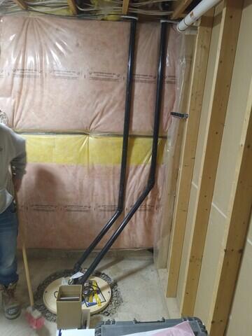 Two discharge lines.