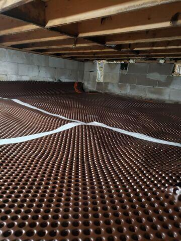 Drainage Matting During Installation