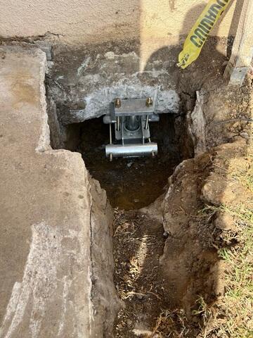 Steel Push Pier Supporting Foundation in Ventura, CA