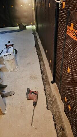 The discharge line is installed