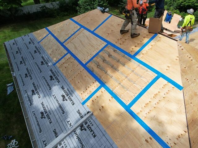 Seams Are Taped and Ice and Water Shield Is Installed