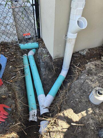 Buried Downspout Connection