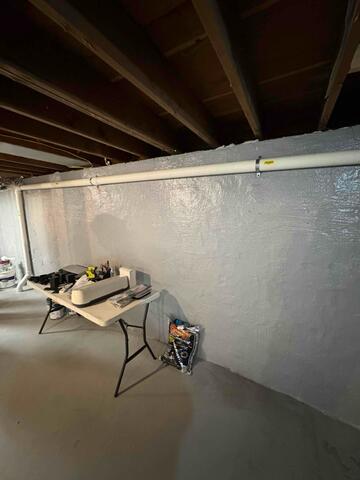 After radon pipe was installed