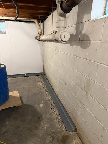 Interior Drainage System Installed