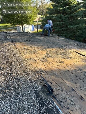 Removing aged roofing