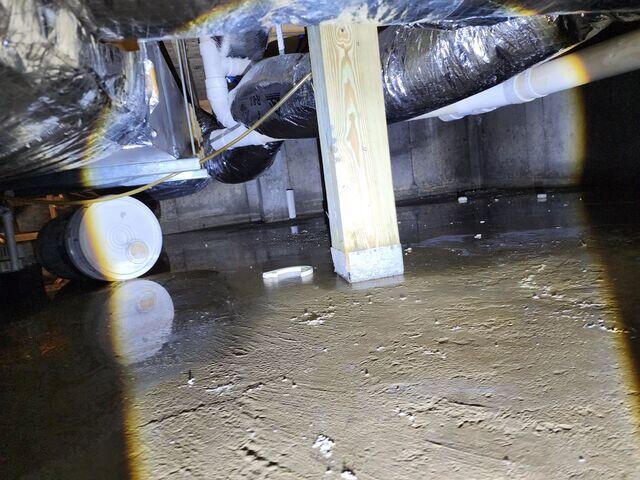 Flooded Concrete Crawl Space