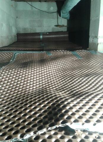 During Drainage Matting Installation