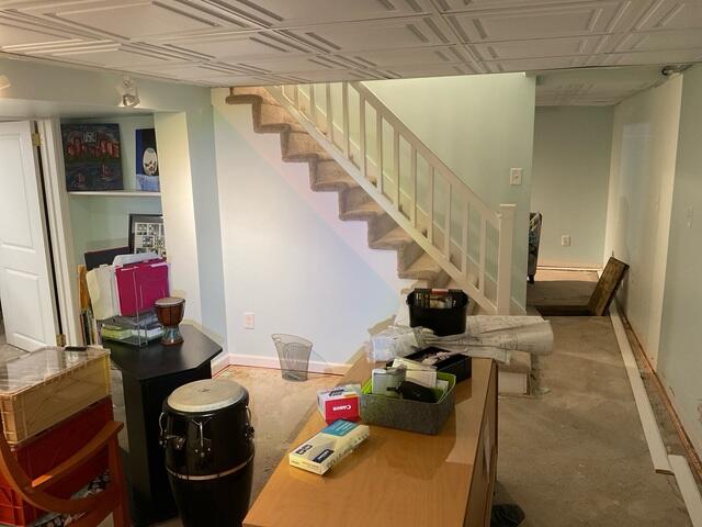 Finished Basement Flooring Removal