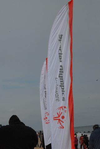 Special Olympics Flag at Lewes Polar Bear Plunge