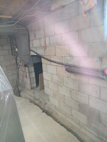 Drain to the existing sump