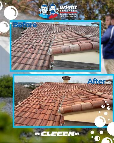 Clay Tile Roof Cleaning and Brightening